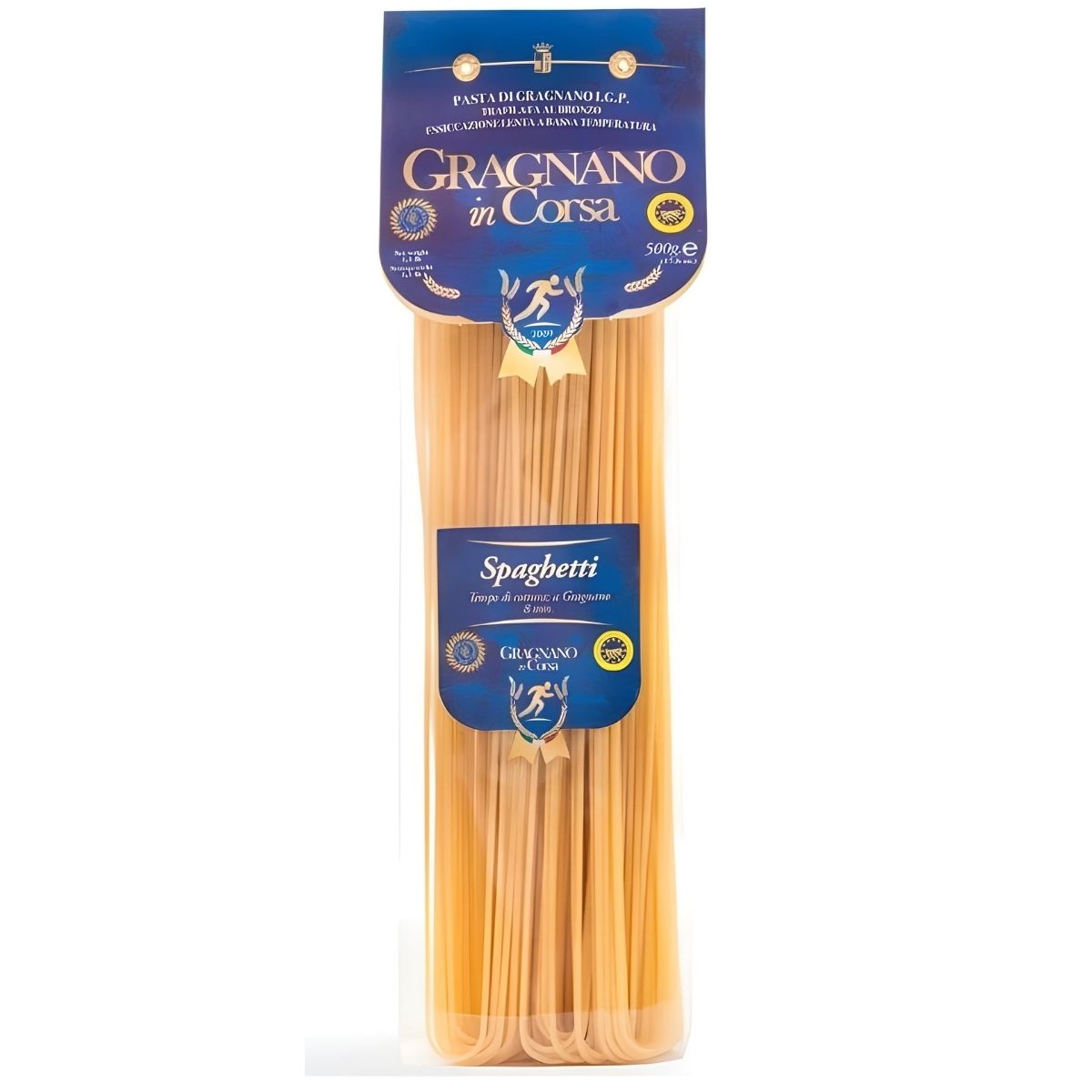 Spaghetti från Gragnano – In Corsa IGP – Bronsvalsad pasta 500 g