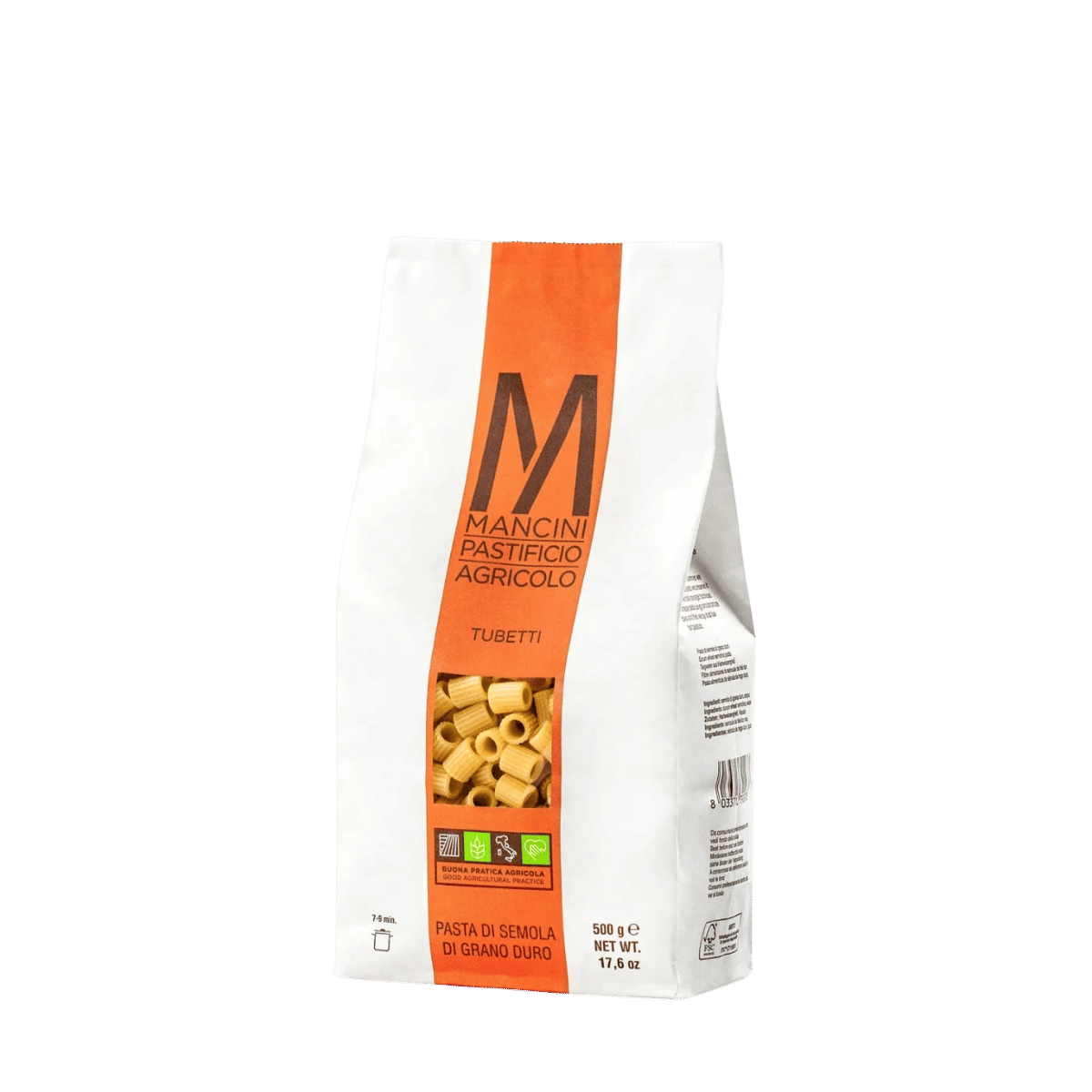 Tubetti - Mancini Pastificio Agricolo - Bronsvalsad pasta - 500 g