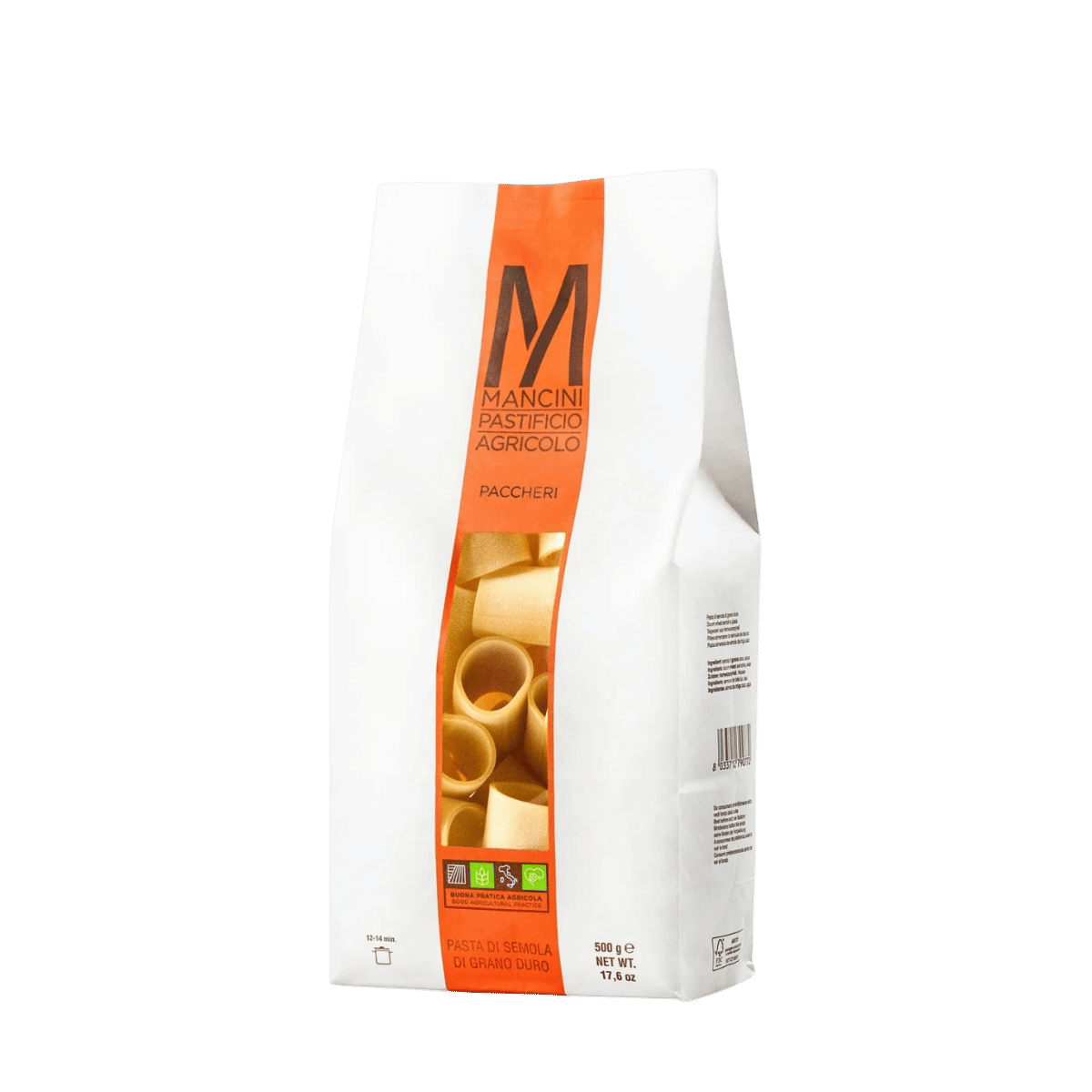 Mezzi Paccheri - Mancini Pastificio Agricolo - Bronsvalsad pasta - 500 g