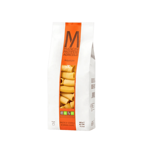Rigatoni - Mancini Pastificio Agricolo - Bronsvalsad pasta - 500 g