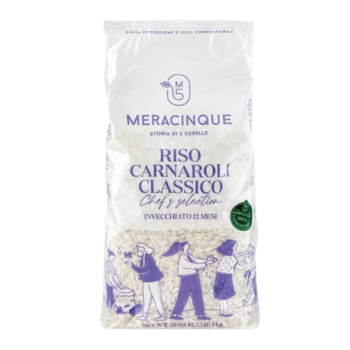 Carnaroli Classico 12 månader – Premium italienskt ris för risotto – Meracinque 1 kg