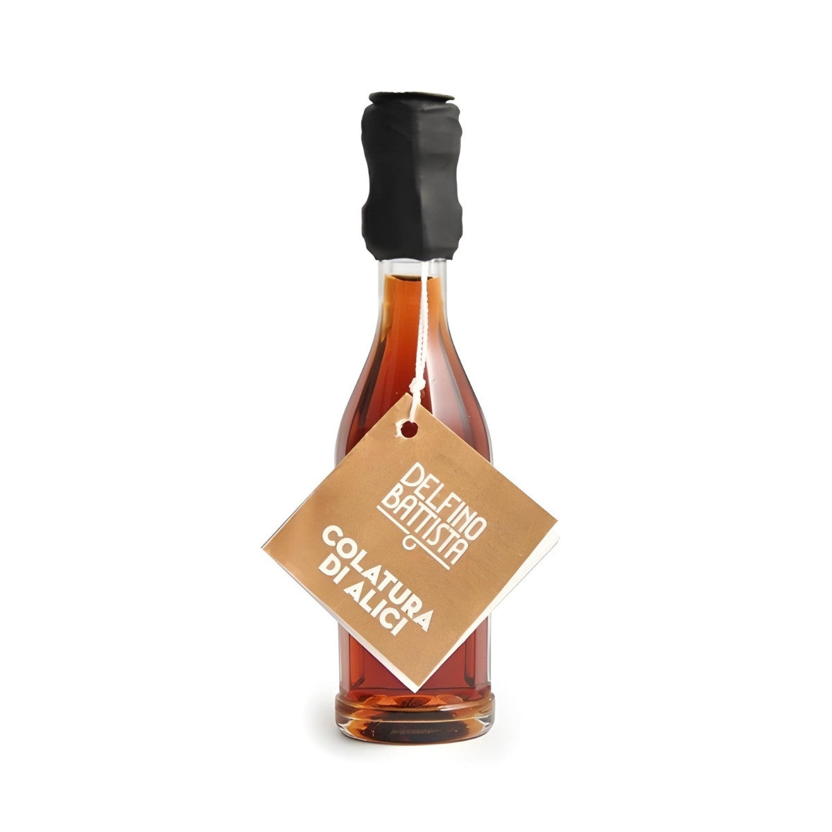 Colatura di Alici från Delfino Battista – traditionell fisksås från Amalfikusten. Intensiv umamismak i varje droppe. 40 ml.