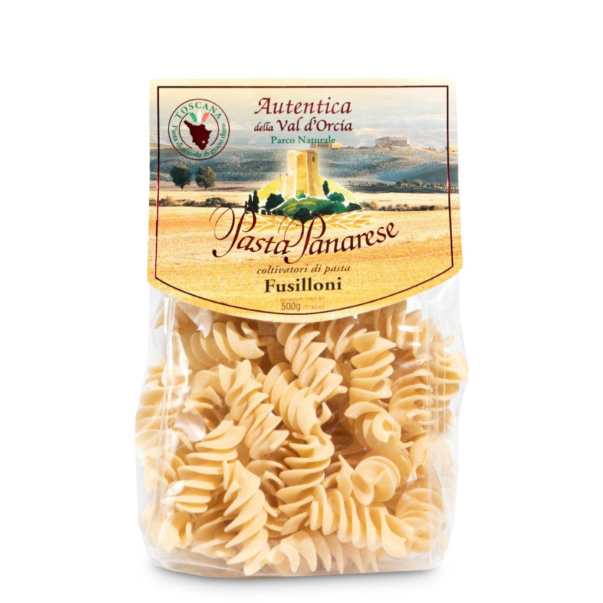 Hantverksmässigt tillverkad fusilloni från Panarese i Toscana. Bronsvalsad och långsamt torkad – 500 g.