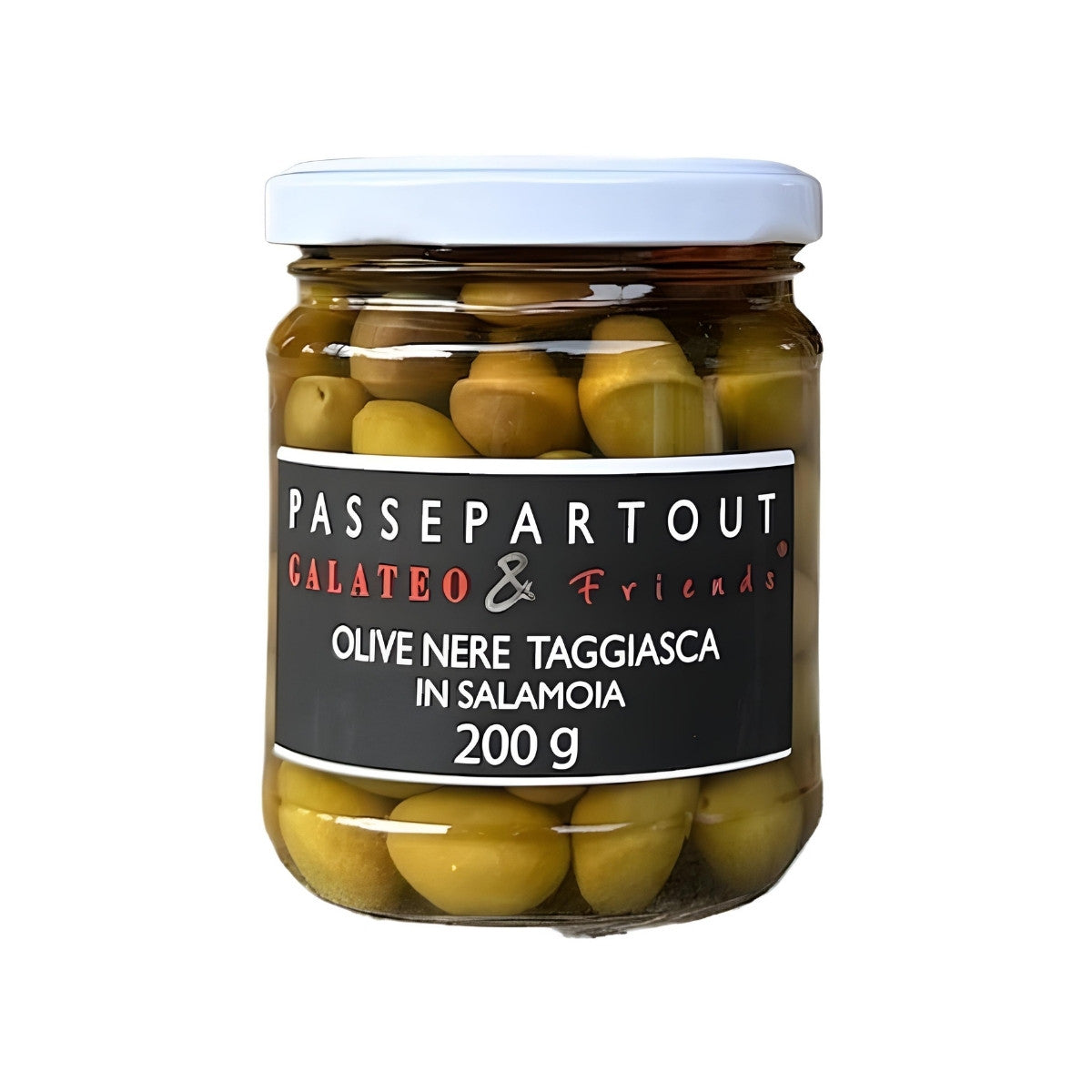 Taggiasca‑oliver i olivolja – små oliver med stor karaktär. Från Ligurien, redo att njutas.