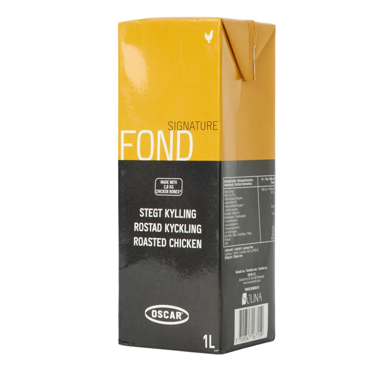 OSCAR Signature rostad kycklingfond, 1 liter – riktig fond kokad på 2,8 kg rostade kycklingben
