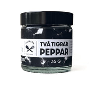 Två Tigrar hel svartpeppar 35 g – blandning av Tellicherry, Lampong och Malabar