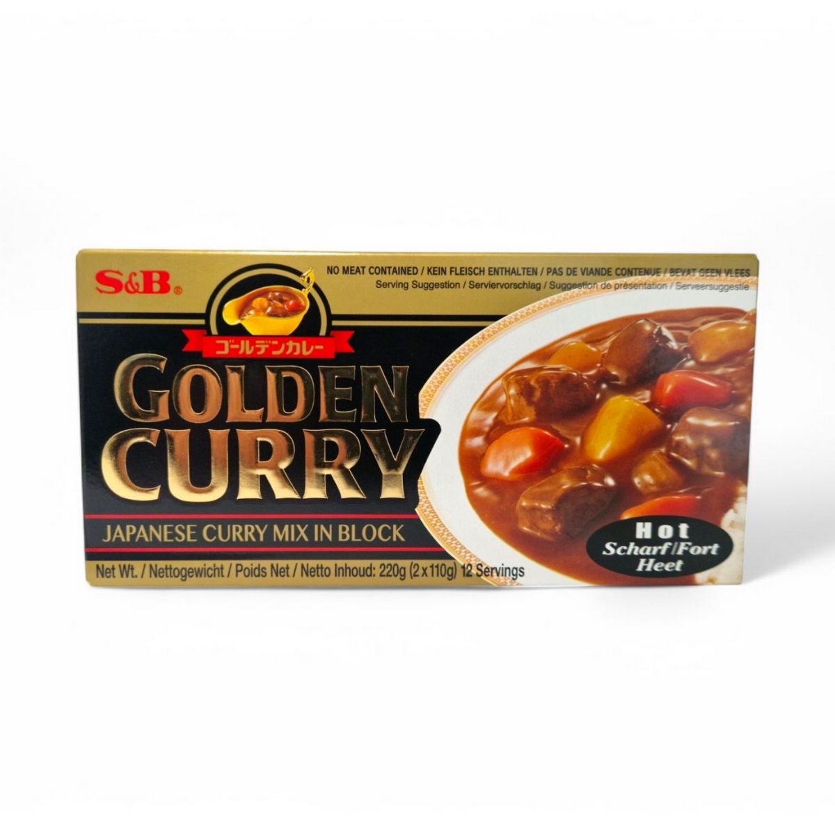 Japansk Curry - Hot - S&B Golden Curry - 220 g