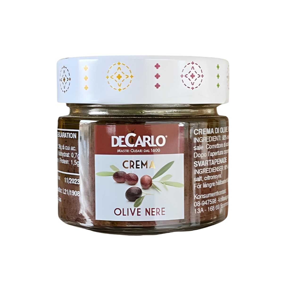 Crema di Olive Nere – Tapenade på svarta oliver från De Carlo – 130 g