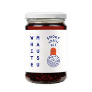 White Mausu Smoky Rayu – rökig krispig chiliolja med vitlök – 240 g