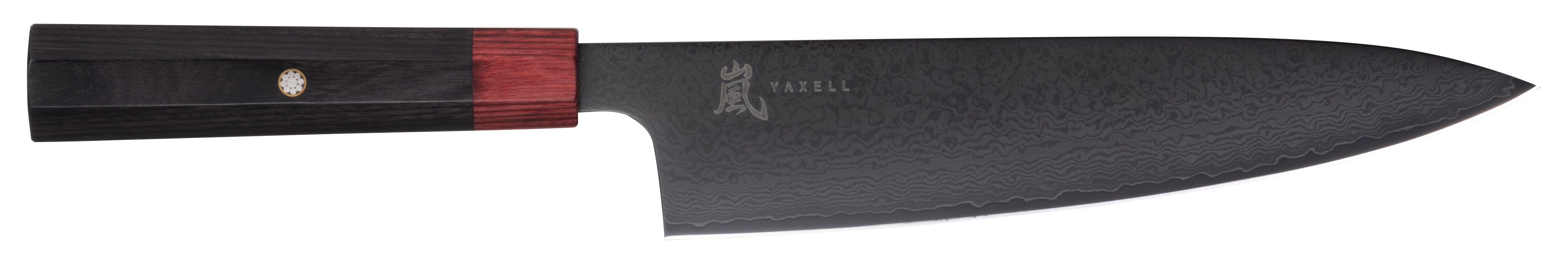 Yaxell Rei kockkniv 20 cm med svart DLC-belagt damaskblad